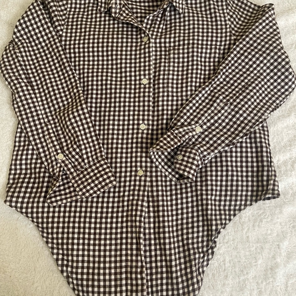 NWOT Madewell Flannel Tie-Front Shirt in Gingham Check | Small - Picture 4 of 8
